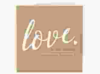 Hochzeitseinladung Glam quadr. Klappkarte beige