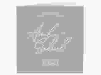 Hochzeitseinladung Federschrift quadr. Klappkarte gruen in schlichtem Design mit Kalligrafie