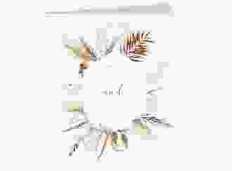 Hochzeitseinladung Bohemian quadr. Klappkarte beige im Boho-Style mit Pampasgras