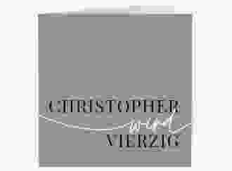 Einladung 40. Geburtstag Einfach quadr. Klappkarte gruen