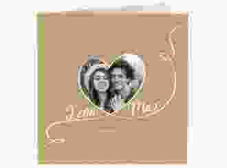 Hochzeitseinladung Herzensbund quadr. Klappkarte weiss