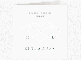Klick: Details zu Hochzeitseinladung "Infinity" anzeigen Hochzeitseinladung Infinity quadr. Klappkarte gruen