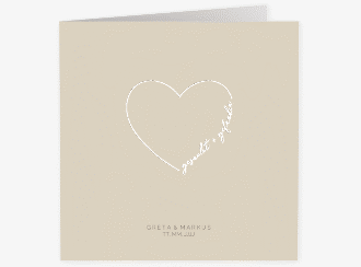 Klick: Details zu Hochzeitseinladung "Lebenstraum" anzeigen Hochzeitseinladung Lebenstraum quadr. Klappkarte beige