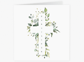 Klick: Details zu Danksagung Konfirmation "Verdeggiante" anzeigen Danksagung Konfirmation Verdeggiante quadr. Klappkarte weiss