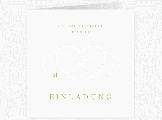 Klick: Details zu Hochzeitseinladung "Infinity" anzeigen Hochzeitseinladung Infinity quadr. Klappkarte gruen