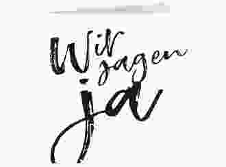 Hochzeitseinladung Words quadr. Klappkarte weiss modern mit Brush-Schrift
