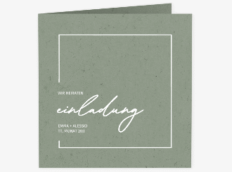 Klick: Details zu Hochzeitseinladung "Simple Line" anzeigen Hochzeitseinladung Simple Line quadr. Klappkarte gruen