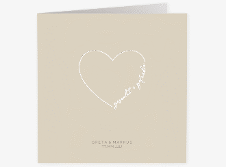 Klick: Details zu Hochzeitseinladung "Lebenstraum" anzeigen Hochzeitseinladung Lebenstraum quadr. Klappkarte beige