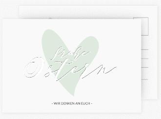 Osterkarte Osterherz A6 Postkarte gruen