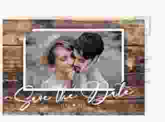 Save the Date-Postkarte Rustic A6 Postkarte braun