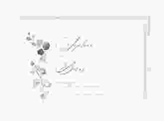 Save the Date-Postkarte Adelya A6 Postkarte weiss elegant mit Eukalyptus-Motiv