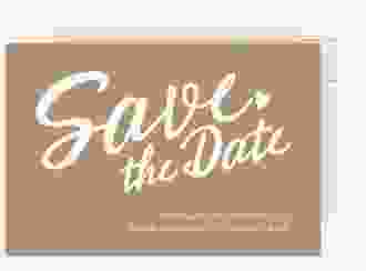 Save the Date-Postkarte Glam A6 Postkarte beige