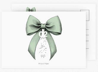 Save the Date-Postkarte Geburtstag Geburtstagsschleife A6 Postkarte gruen veredelt