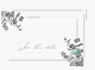 Save the Date-Postkarte Eucalypt A6 Postkarte weiss mit Eukalyptus und edlem Rahmen