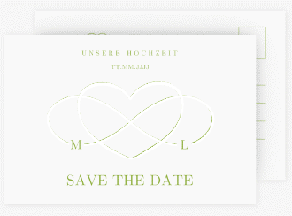 Klick: Details zu Save the Date-Postkarte "Infinity" anzeigen Save the Date-Postkarte Infinity A6 Postkarte gruen