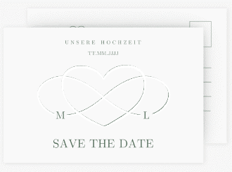 Klick: Details zu Save the Date-Postkarte "Infinity" anzeigen Save the Date-Postkarte Infinity A6 Postkarte gruen
