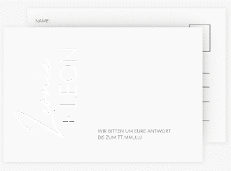 Antwortkarte Hochzeit Your Name A6 Postkarte weiss