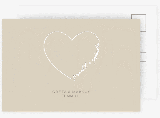 Klick: Details zu Save the Date-Postkarte "Lebenstraum" anzeigen Save the Date-Postkarte Lebenstraum A6 Postkarte beige