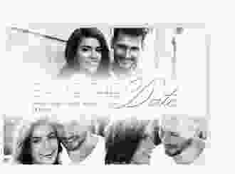 Save the Date-Postkarte Bokeh A6 Postkarte weiss