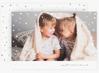 Weihnachtskarte Zeit A6 Karte quer weiss für Weihnachtsgrüße mit Familienfoto