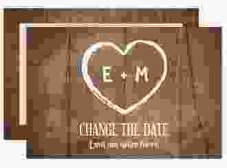 Change the Date-Karte Wood A6 Karte quer braun