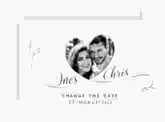 Change the Date-Karte Hochzeit Dolce A6 Karte quer weiss
