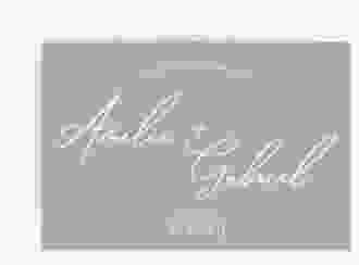 Save the Date-Karte Federschrift A6 Karte quer gruen in schlichtem Design mit Kalligrafie