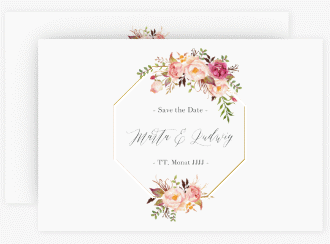 Klick: Details zu Save the Date-Karte "Prachtvoll" anzeigen Save the Date-Karte Prachtvoll A6 Karte quer weiss