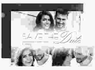 Save the Date-Karte Bokeh A6 Karte quer weiss