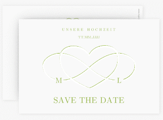 Klick: Details zu Save the Date-Karte "Infinity" anzeigen Save the Date-Karte Infinity A6 Karte quer gruen