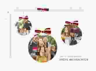 Weihnachtskarte Weihnachtsglanz A6 Karte quer weiss für Weihnachtsgrüße mit Familienfoto