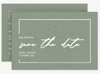 Klick: Details zu Save the Date-Karte "Simple Line" anzeigen Save the Date-Karte Simple Line A6 Karte quer gruen