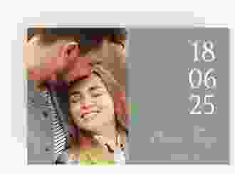 Save the Date-Karte Day A6 Karte quer gruen mit Datum im minimalistischen Design