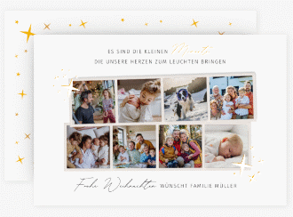Weihnachtskarte Familienmomente A6 Karte quer weiss für Weihnachtsgrüße mit Familienfoto