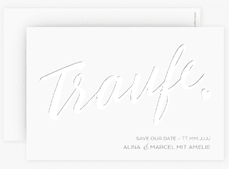 Klick: Details zu Save the Date-Karte "Traufe" anzeigen Save the Date-Karte Traufe A6 Karte quer weiss