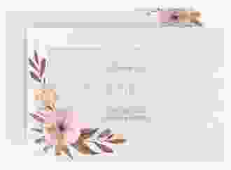 Save the Date-Karte Modest A6 Karte quer beige mit elegantem Blumen-Aquarell