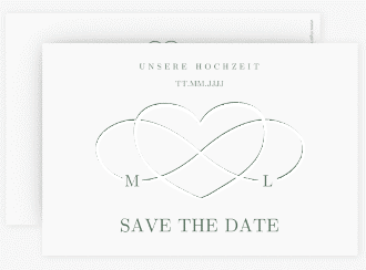 Klick: Details zu Save the Date-Karte "Infinity" anzeigen Save the Date-Karte Infinity A6 Karte quer gruen