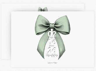 Einladung 50. Geburtstag Geburtstagsschleife A6 Karte quer gruen