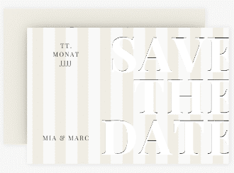 Klick: Details zu Save the Date-Karte "Streifen" anzeigen Save the Date-Karte Streifen A6 Karte quer beige