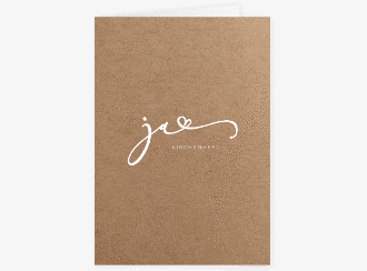 Klick: Details zu Kirchenheft Hochzeit "Jawort" anzeigen Kirchenheft Hochzeit Jawort A5 Klappkarte hoch Kraftpapier modern minimalistisch mit veredelter Aufschrift