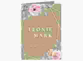 Kirchenheft Hochzeit Perfection A5 Klappkarte hoch Kraftpapier mit rosa Rosen