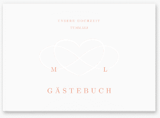 Gästebuch A4 quer Infinity A4 quer, Hardcover apricot