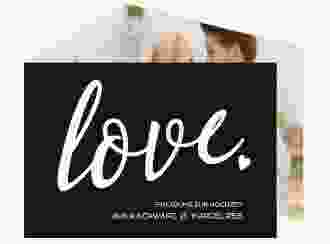 Hochzeitseinladung Glam A6 Doppel-Klappkarte schwarz