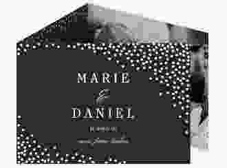 Hochzeitseinladung Glitter A6 Doppel-Klappkarte schwarz