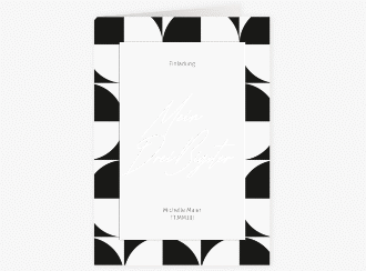 Einladung 30. Geburtstag Schwarzweiss A6 Klappkarte hoch schwarz