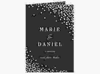 Einladungskarte Hochzeit Glitter A6 Klappkarte hoch schwarz