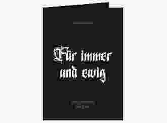 Einladungskarte Hochzeit Gothic A6 Klappkarte hoch schwarz