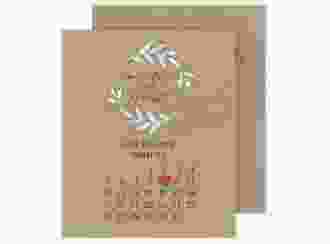 Save the Date-Kalenderblatt Naturelove Kalenderblatt-Karte schwarz in Kraftpapier-Optik mit Blätterkranz