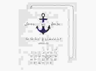 Save the Date-Kalenderblatt Anker Kalenderblatt-Karte tuerkis
