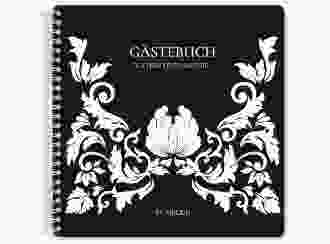 Gästebuch Hochzeit Royal Ringbindung schwarz mit barockem Blumen-Ornament